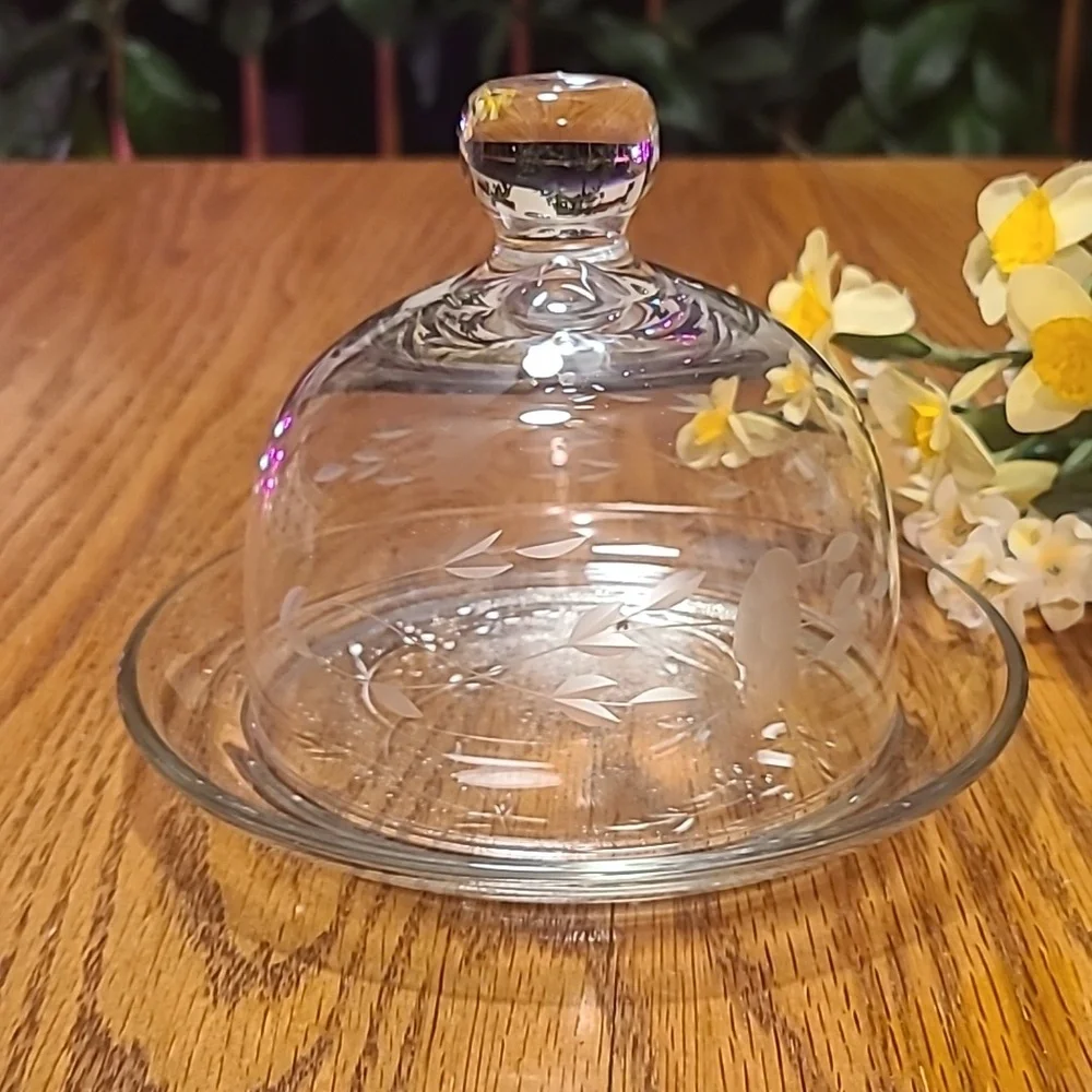 Princess House Heritage Butter Dome & Plate